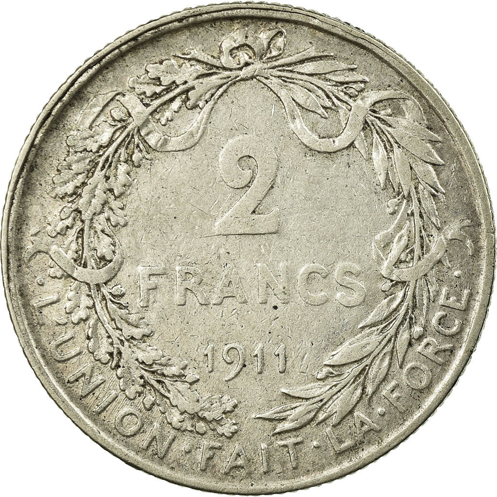 Coin, Belgium, 2 Francs, 2 Frank, 1911, EF(40-45), Silver, KM:74