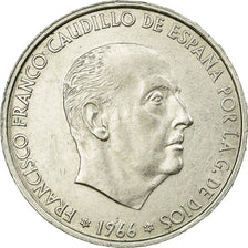 Coin, Spain, Caudillo and regent, 100 Pesetas, 1966, AU(55-58), Silver, KM:797