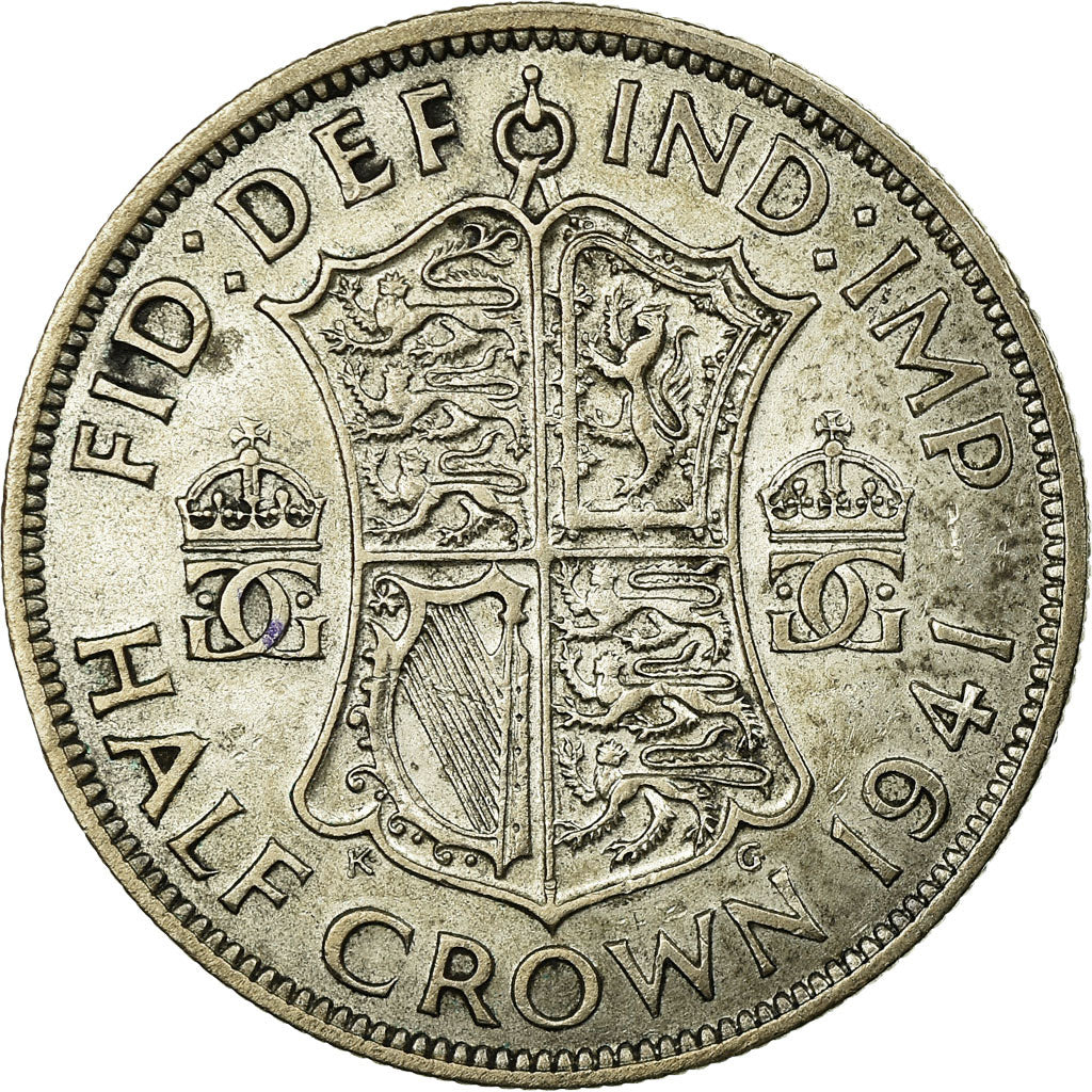 Coin, Great Britain, George VI, 1/2 Crown, 1941, AU(50-53), Silver, KM:856
