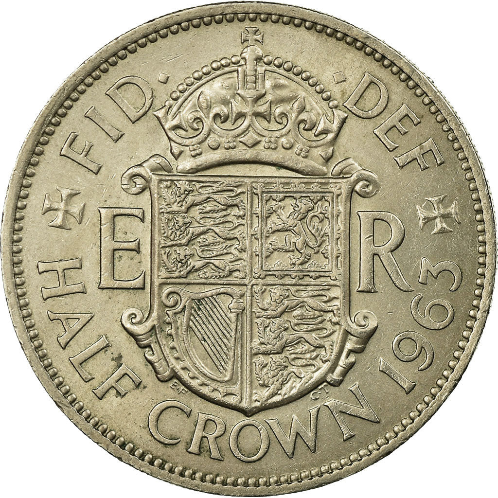 Moneta, Gran Bretagna, Elizabeth II, 1/2 Crown, 1963, BB+, Rame-nichel, KM:907
