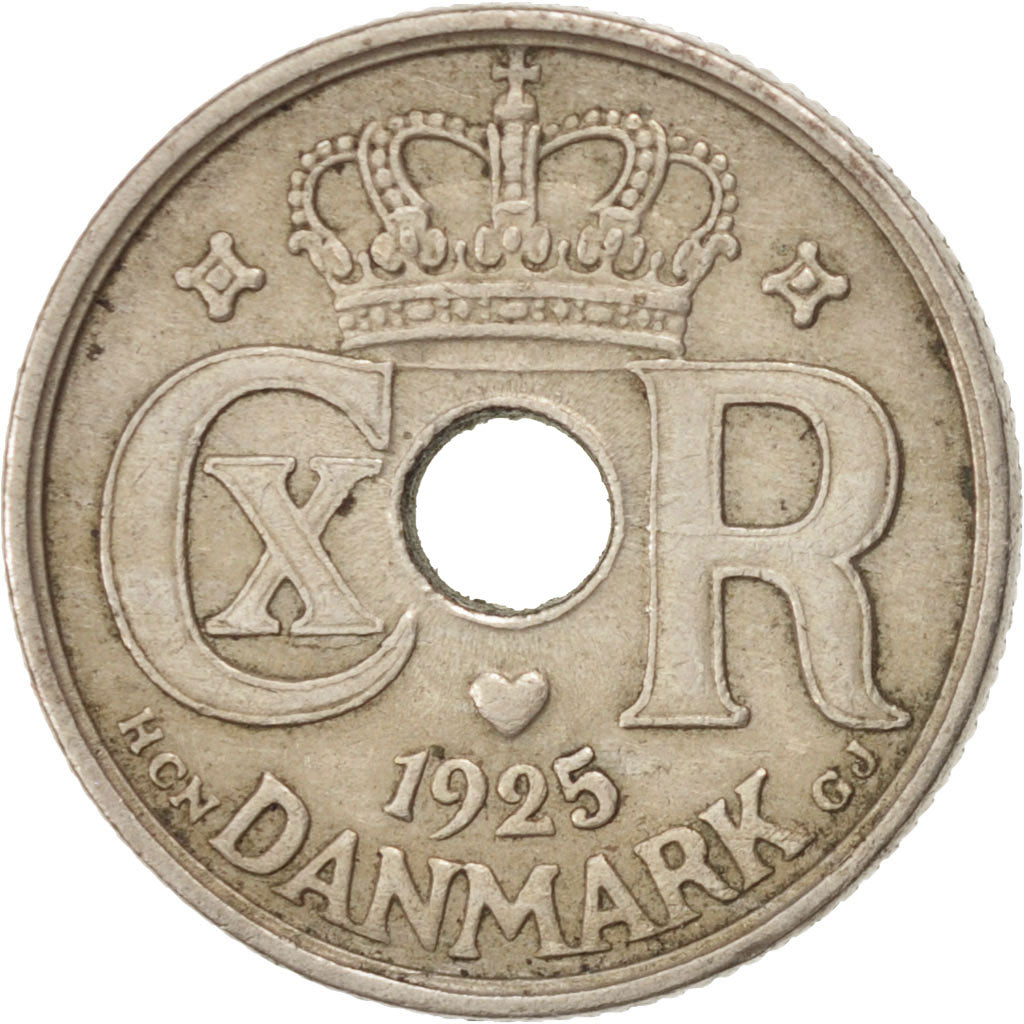 Danemark, Christian X, 10 Ore 1925, KM 822.1