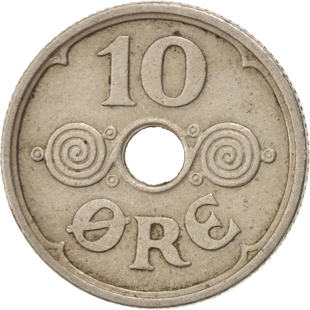 Danemark, Christian X, 10 Ore 1925, KM 822.1