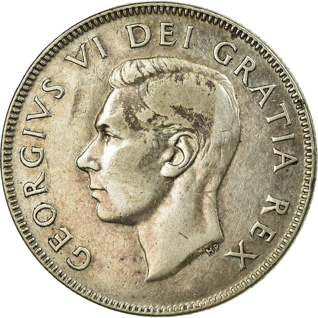 Moneta, Canada, George VI, 50 Cents, 1951, Royal Canadian Mint, Ottawa