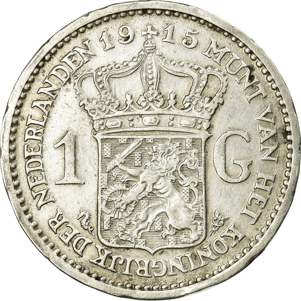 Coin, Netherlands, Wilhelmina I, Gulden, 1915, EF(40-45), Silver, KM:148