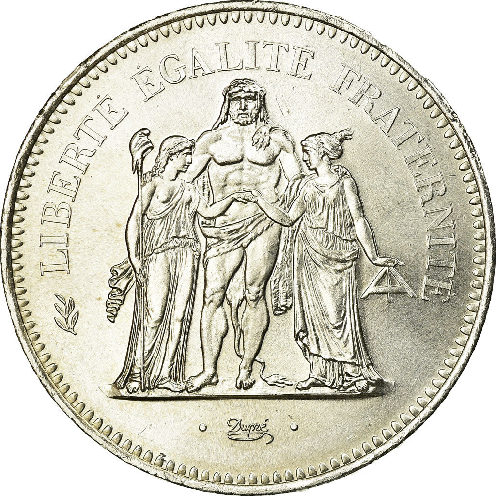 Münze, Frankreich, Hercule, 50 Francs, 1977, Paris, VZ, Silber, KM:941.1