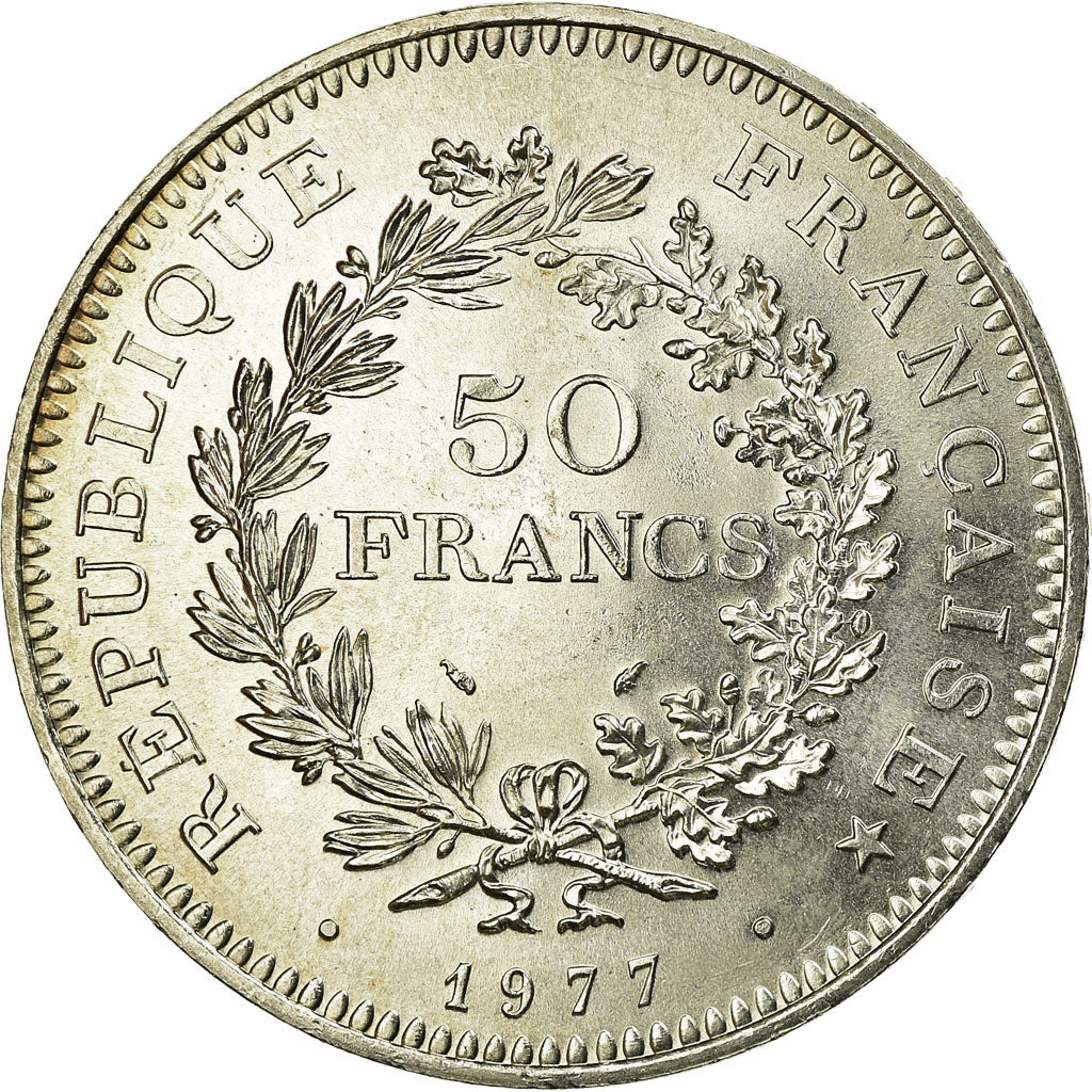Coin, France, Hercule, 50 Francs, 1977, Paris, AU(55-58), Silver, KM:941.1