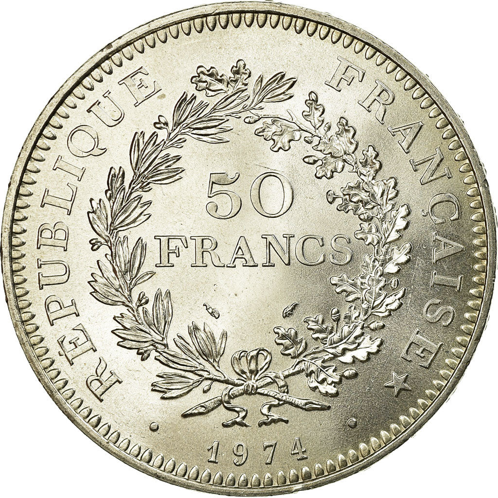 Coin, France, Hercule, 50 Francs, 1974, Paris, AU(55-58), Silver, KM:941.1