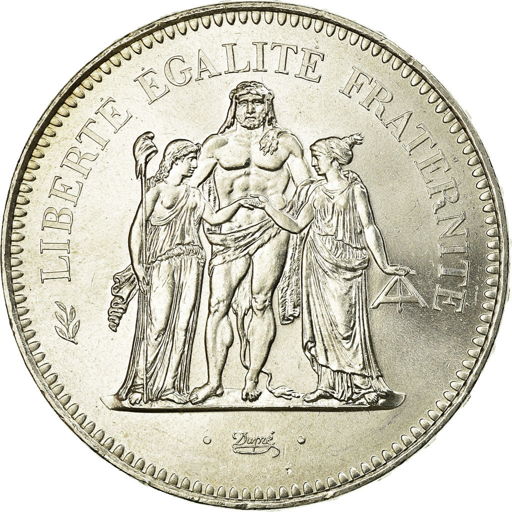 Coin, France, Hercule, 50 Francs, 1974, Paris, AU(55-58), Silver, KM:941.1