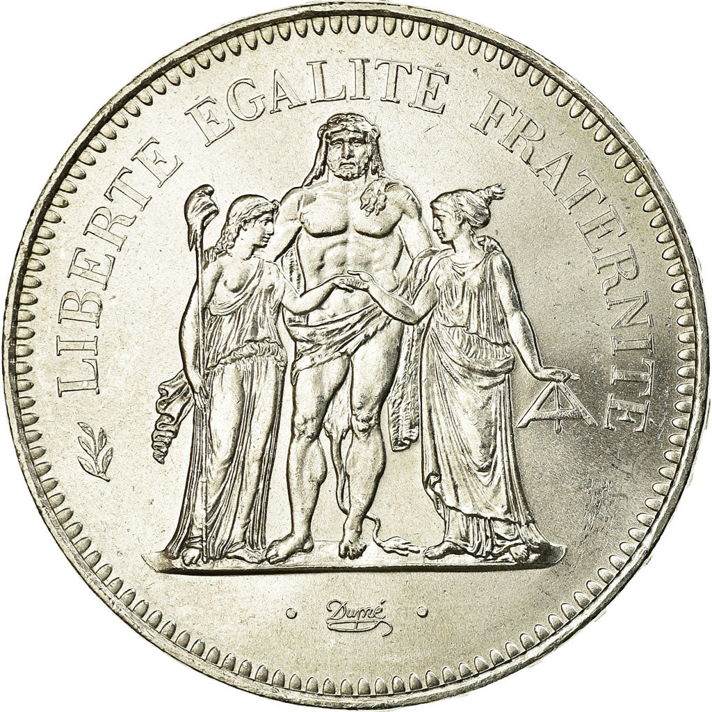 Coin, France, Hercule, 50 Francs, 1974, Paris, AU(55-58), Silver, KM:941.1