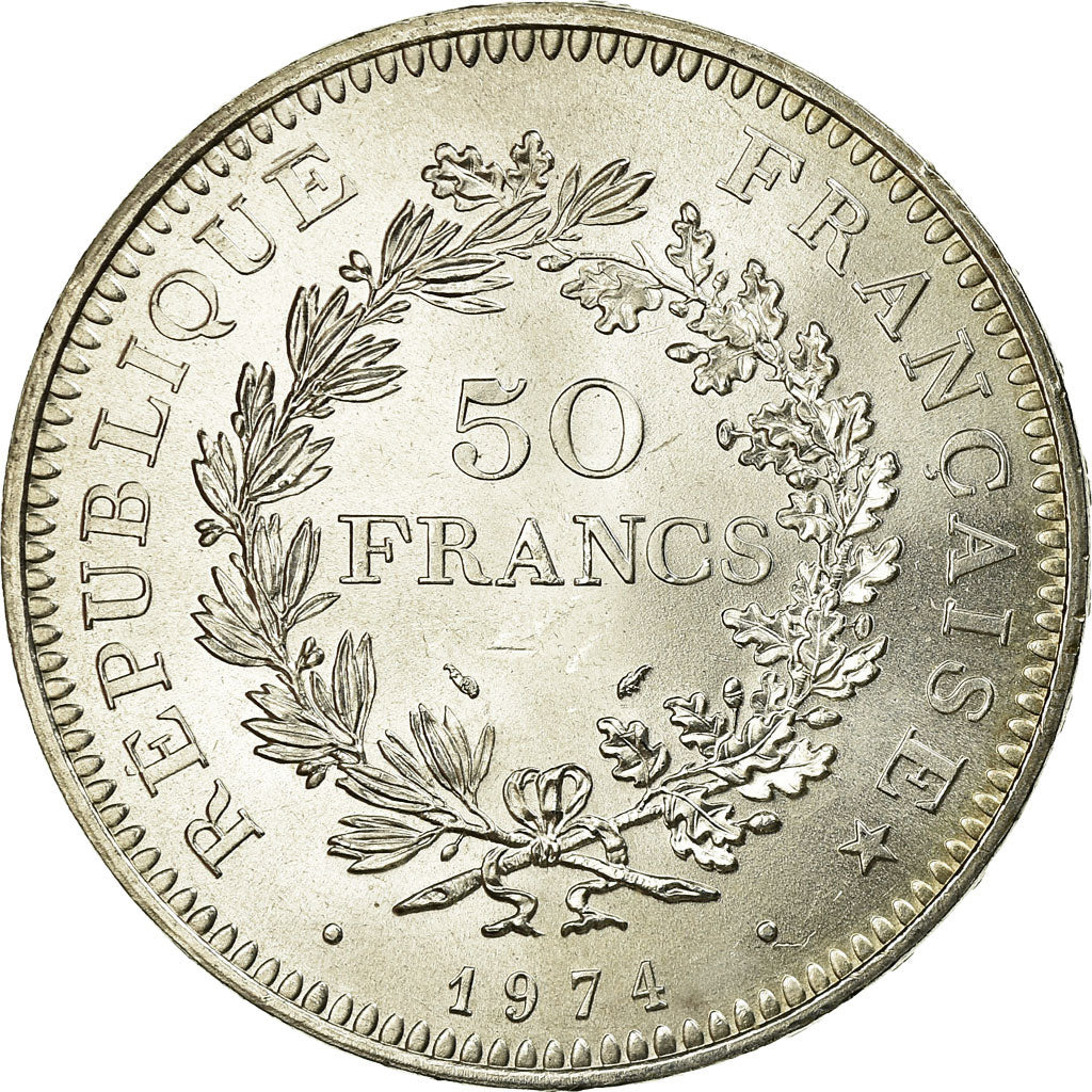 Coin, France, Hercule, 50 Francs, 1974, Paris, AU(55-58), Silver, KM:941.1