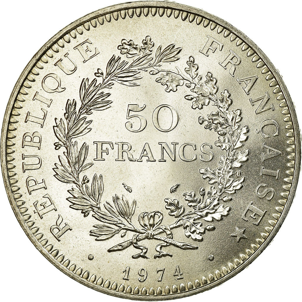Coin, France, Hercule, 50 Francs, 1974, Paris, AU(55-58), Silver, KM:941.1