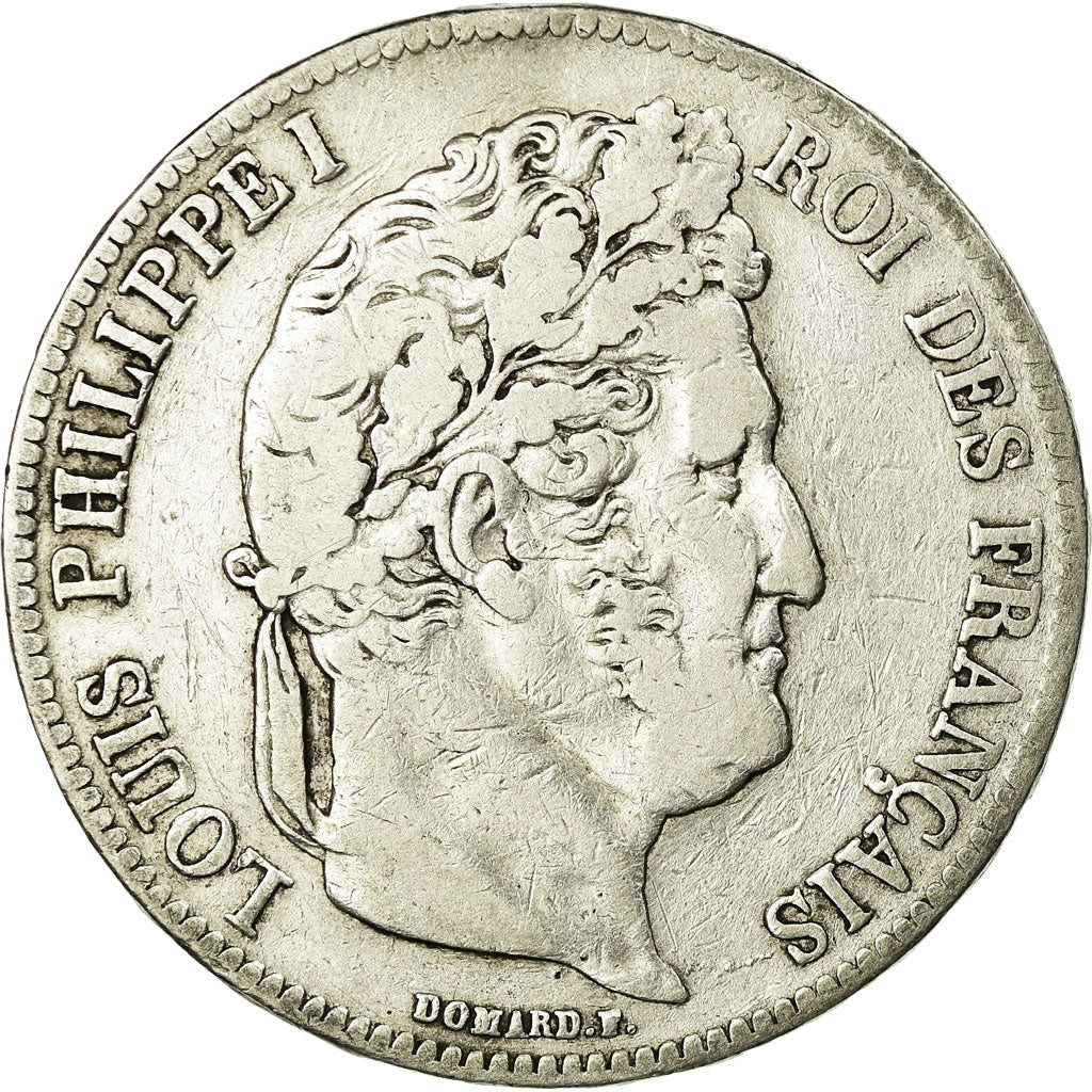 Munten, Frankrijk, Louis-Philippe, 5 Francs, 1839, Rouen, FR+, Zilver, KM:749.2