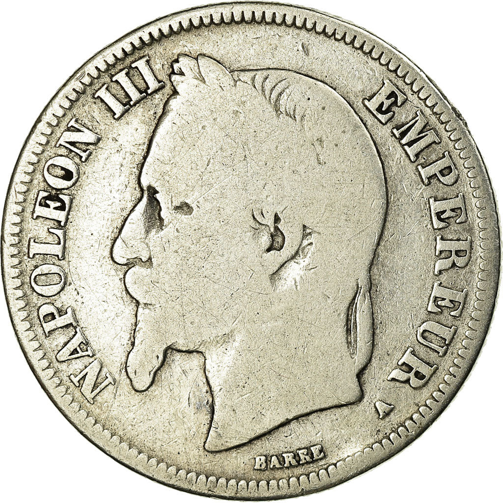 Moeda, França, Napoleon III, 2 Francs, 1868, Paris, F(12-15), KM 807.1