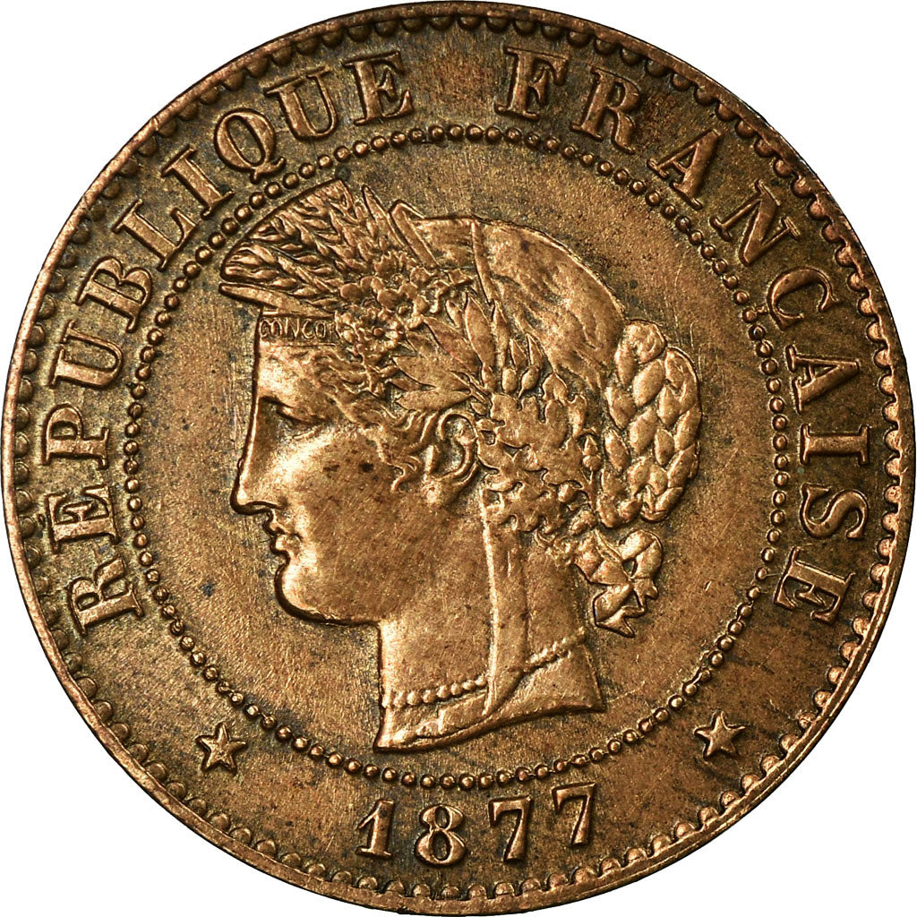 Coin, France, Cérès, Centime, 1877, Paris, AU(50-53), Bronze, KM:826.1