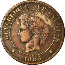 Moeda, França, Cérès, 5 Centimes, 1883, Paris, VF(30-35), Bronze, KM:821.1