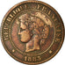 Moeda, França, Cérès, 5 Centimes, 1883, Paris, VF(30-35), Bronze, KM:821.1