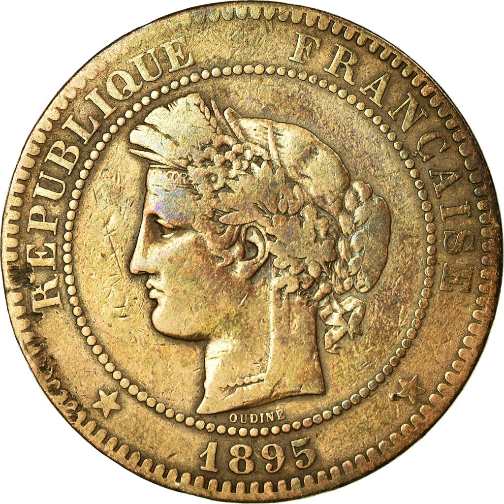 Monnaie, France, Cérès, 10 Centimes, 1895, Paris, TB, Bronze, Gadoury:265a