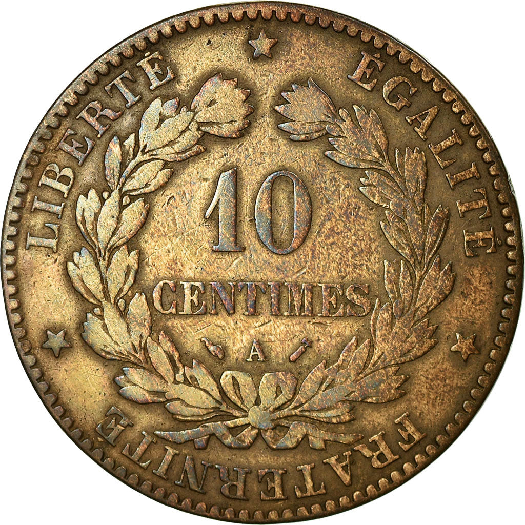 Monnaie, France, Cérès, 10 Centimes, 1895, Paris, TB, Bronze, Gadoury:265a