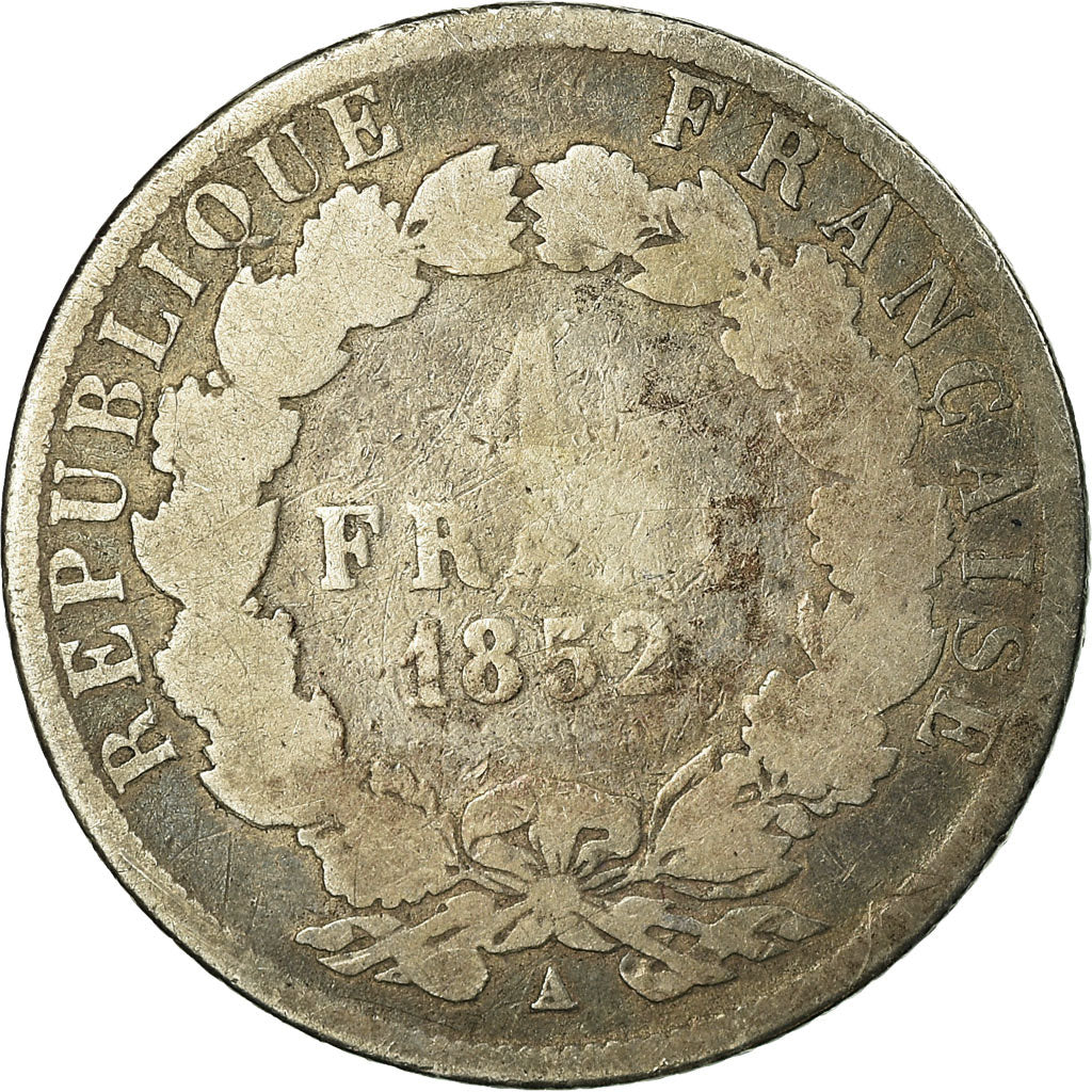 Moneta, Francia, Napoleon III, Franc, 1852, Paris, B+, Argento, KM 772