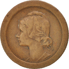 PORTUGAL, 5 Centavos, 1924, KM #572, EF(40-45), Bronze, 2.84