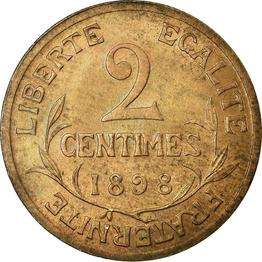 Moneta, Francia, Dupuis, 2 Centimes, 1898, Paris, SPL, Bronzo, KM:841