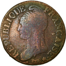 Moneta, Francja, Dupré, 5 Centimes, 1799, Lille, VF(20-25), Bronze, KM:640.11