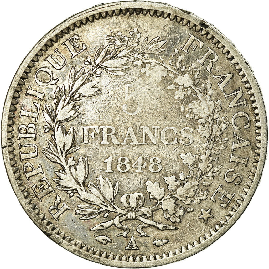 Monnaie, France, Hercule, 5 Francs, 1848, Paris, TB+, Argent, Gadoury:683