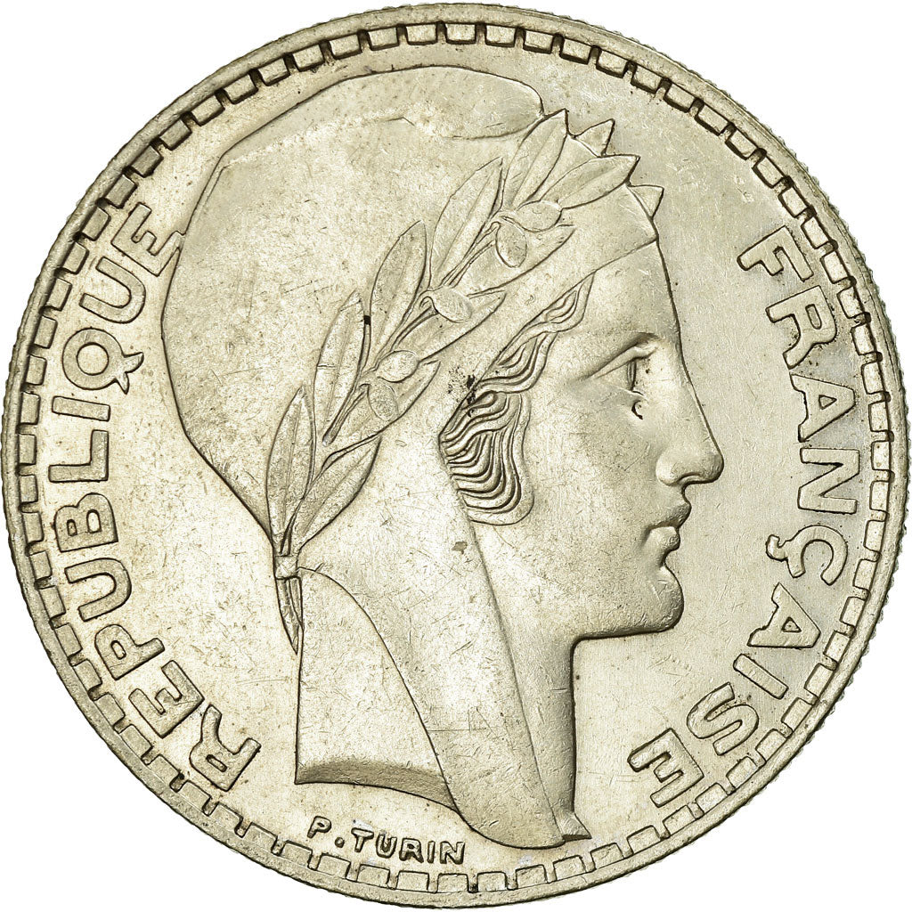 Moneta, Francja, Turin, 20 Francs, 1937, Paris, AU(50-53), Srebro, KM:879