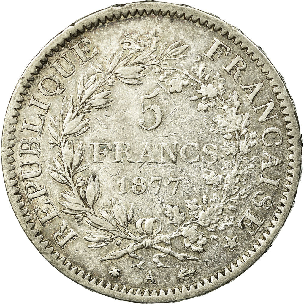 Monnaie, France, Hercule, 5 Francs, 1877, Paris, TB+, Argent, Gadoury:745a