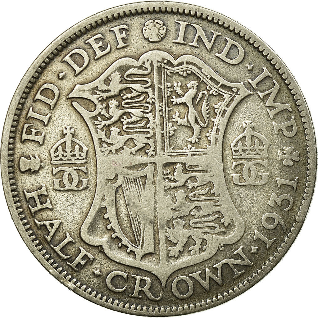 Monnaie, Grande-Bretagne, George V, 1/2 Crown, 1931, TB+, Argent, KM:835