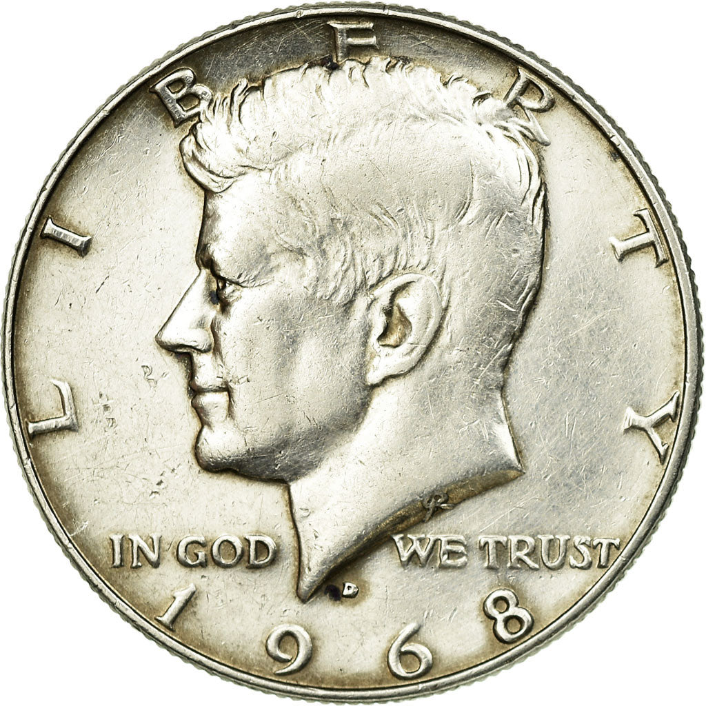 Coin, United States, Kennedy Half Dollar,1968, Denver, AU(50-53), KM 202a