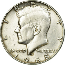 Coin, United States, Kennedy Half Dollar,1968, Denver, AU(50-53), KM 202a