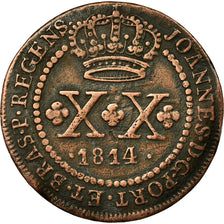 Monnaie, Brésil, Joao, 20 Reis, 1814, Rio de Janeiro, TTB, Cuivre, KM:233.3