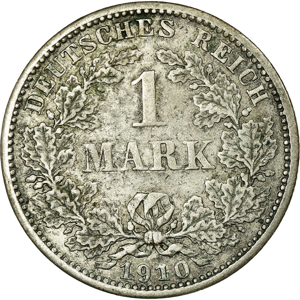 Coin, GERMANY - EMPIRE, Wilhelm II, Mark, 1910, Munich, VF(30-35), Silver, KM:14