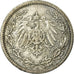 Coin, GERMANY - EMPIRE, 1/2 Mark, 1909, Berlin, EF(40-45), Silver, KM:17