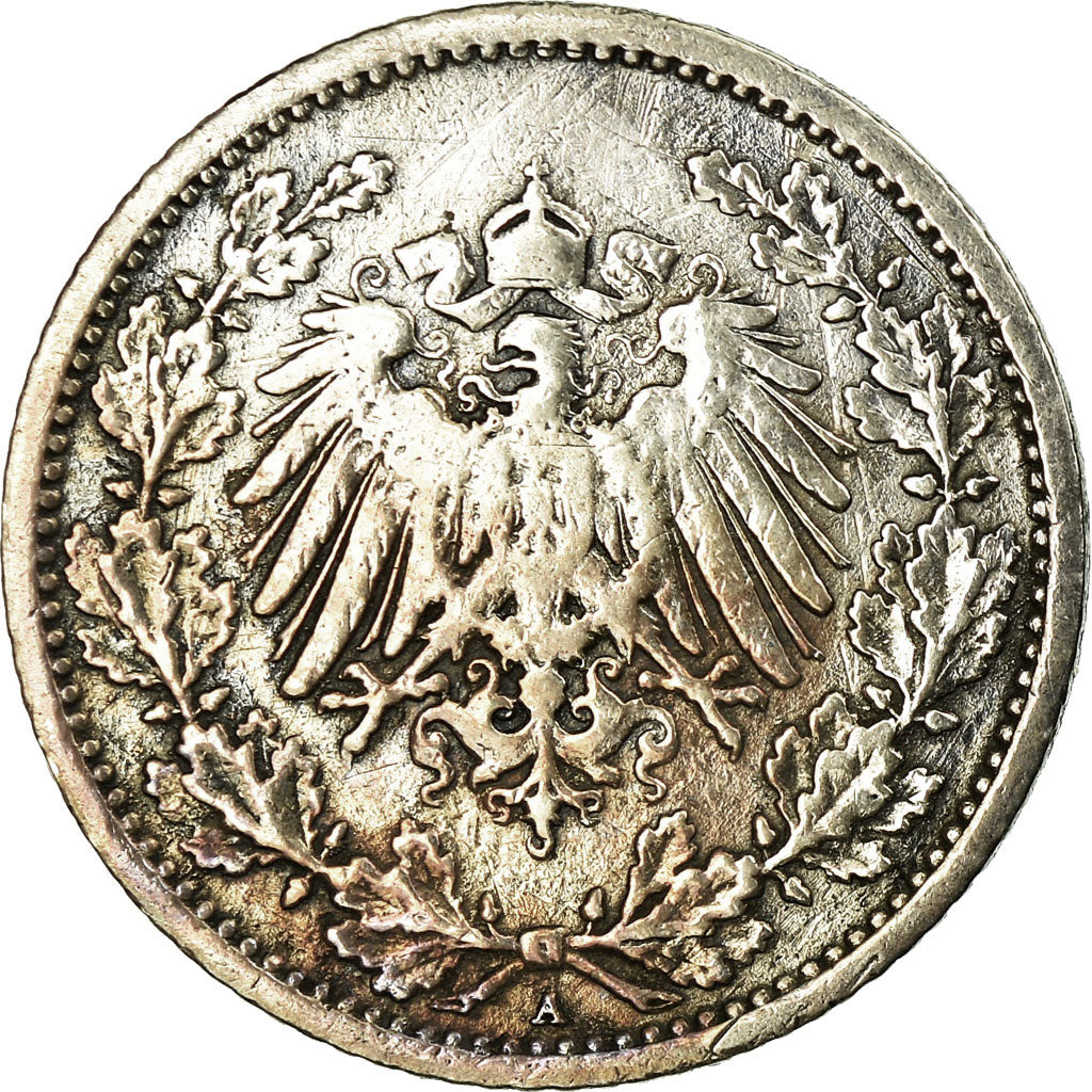 Coin, GERMANY - EMPIRE, 1/2 Mark, 1906, Berlin, EF(40-45), Silver, KM:17
