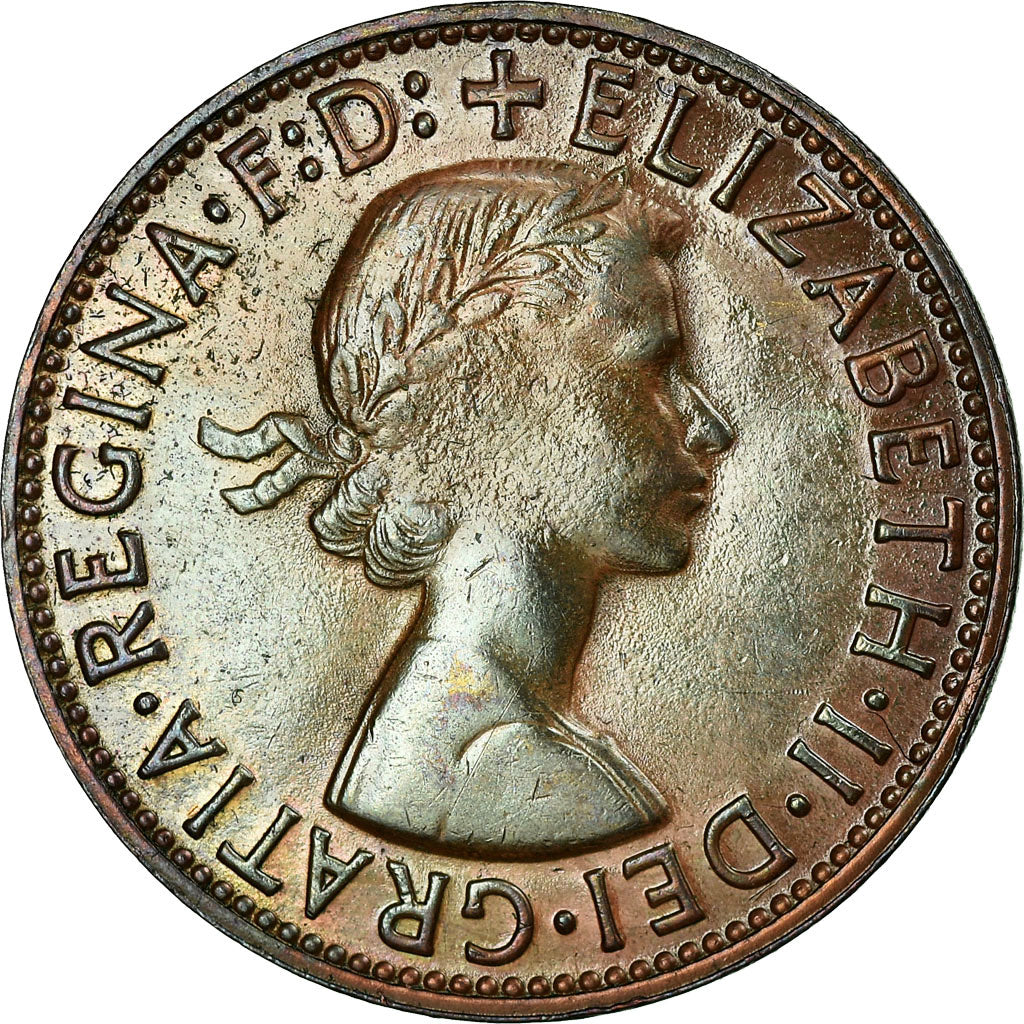Coin, Australia, Elizabeth II, Penny, 1964, AU(50-53), Bronze, KM:56
