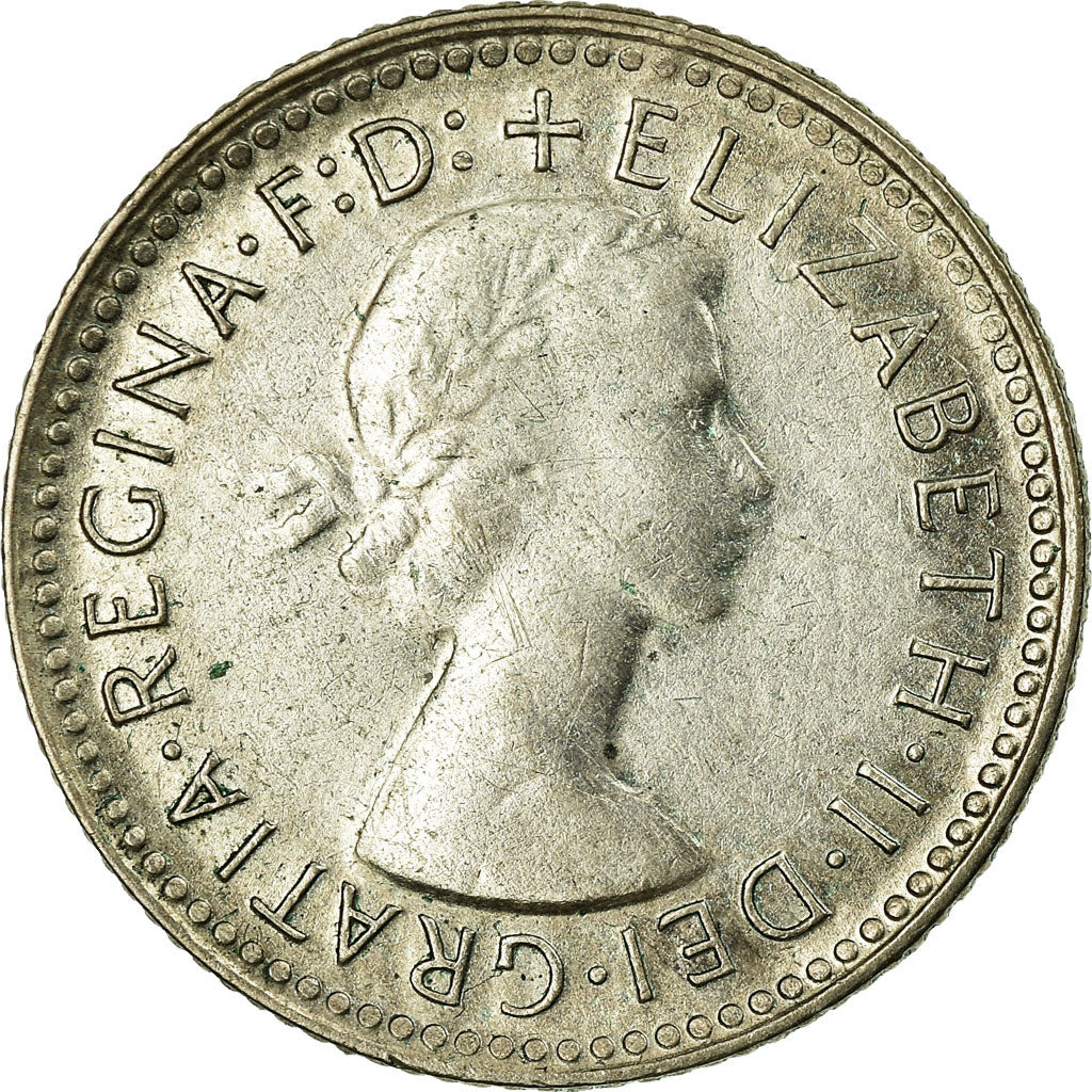 Coin, Australia, Elizabeth II, Sixpence, 1958, Melbourne, AU(50-53),Silver,KM 58