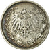 Coin, GERMANY - EMPIRE, 1/2 Mark, 1905, Muldenhütten, EF(40-45), Silver, KM:17