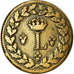 Moneda, Francia, Louis XVIII, Decime, 1815, Strasbourg, MBC, Bronce, KM:701