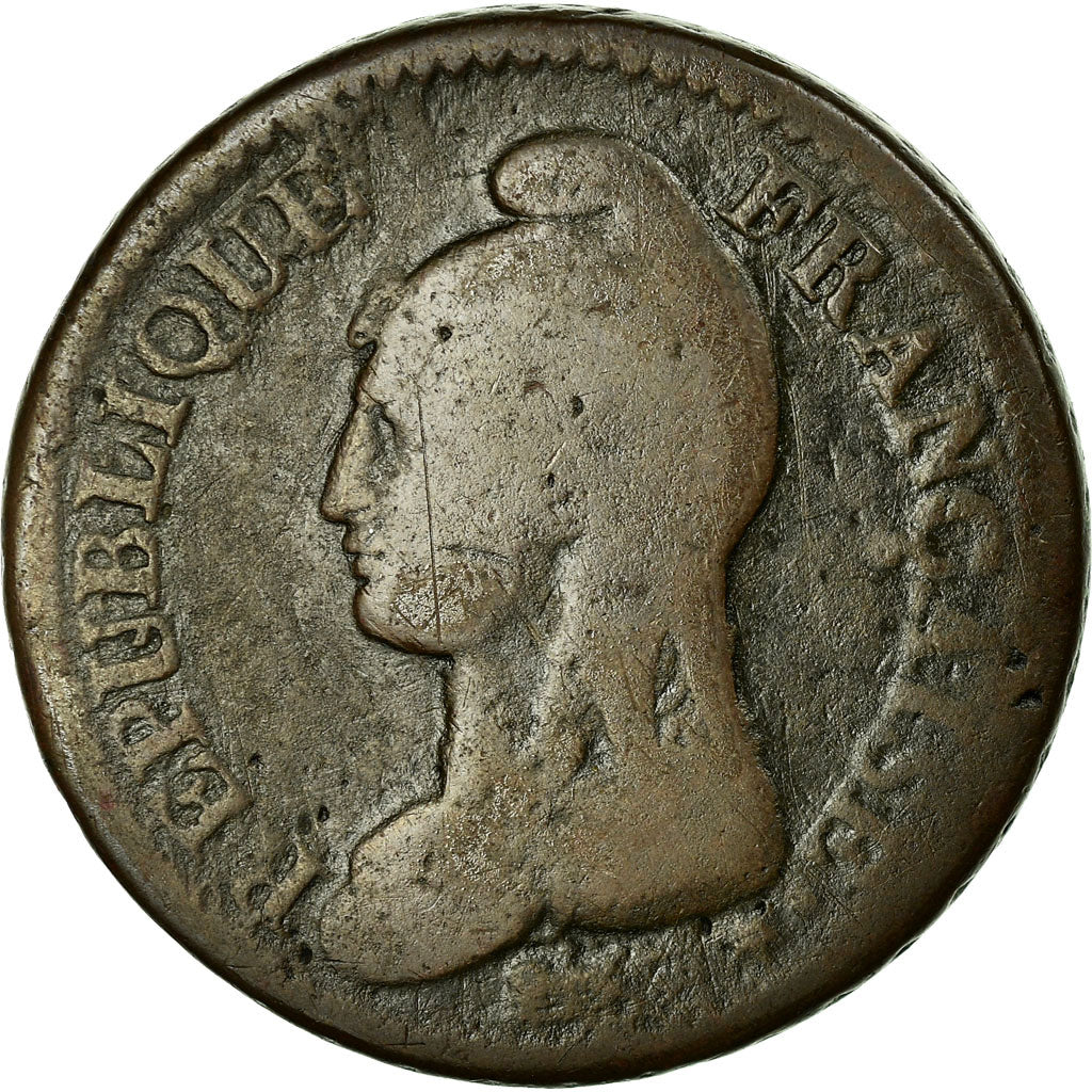 Moneda, Francia, Dupré, Decime, 1799, Bordeaux, BC+, Bronce, KM:644.8