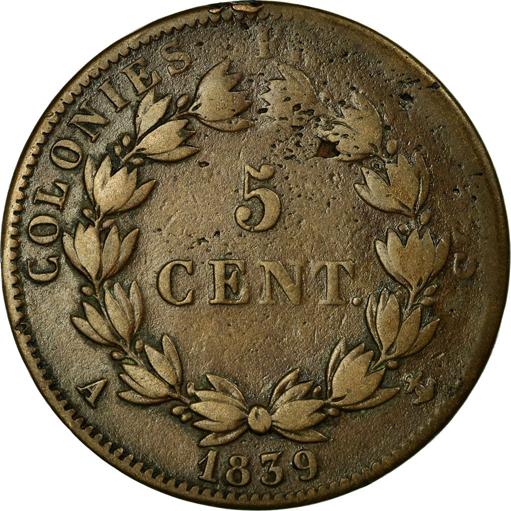 Coin, FRENCH COLONIES, Louis - Philippe, 5 Centimes, 1839, Paris, VF(20-25)