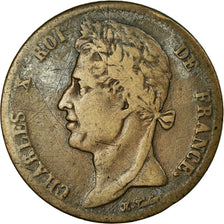 Coin, FRENCH COLONIES, Charles X, 5 Centimes, 1828, Paris, F(12-15), Bronze