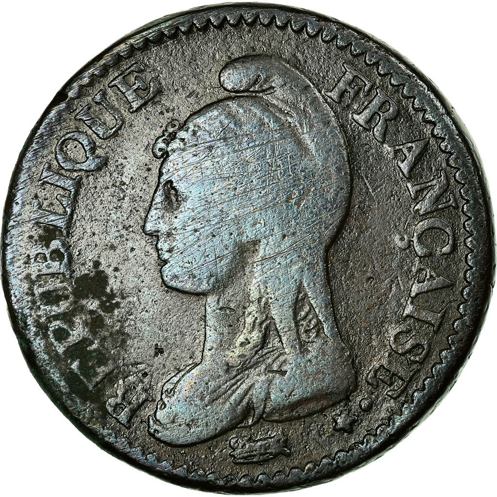 Munten, Frankrijk, Dupré, Decime, 1796, Strasbourg, FR, Bronze, KM:645.4