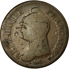 Moeda, França, Dupré, Decime, 1798, Paris, F(12-15), Bronze, KM:644.1