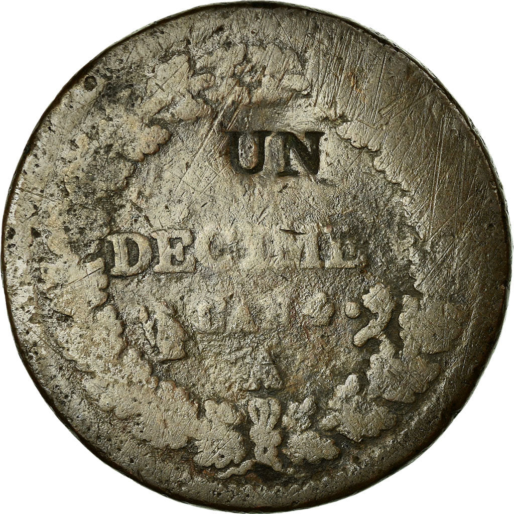 Münze, Frankreich, Dupré, Decime, 1795, Paris, SGE, Bronze, KM:637.1