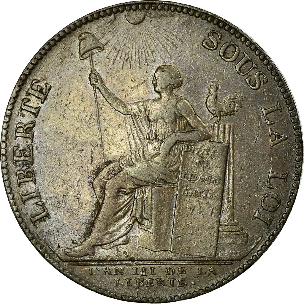 Coin, France, 2 Sols, 1791, EF(40-45), Bronze, KM:Tn23, Brandon:217a