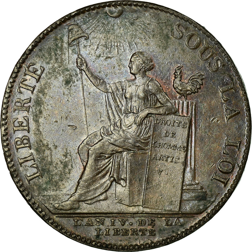 Coin, France, 2 Sols, 1792, EF(40-45), Bronze, KM:Tn25, Brandon:227b