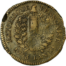 Monnaie, Etats allemands, MAINZ, Friedrich Karl Josef, 5 Sols, 1793,Mayence,TB
