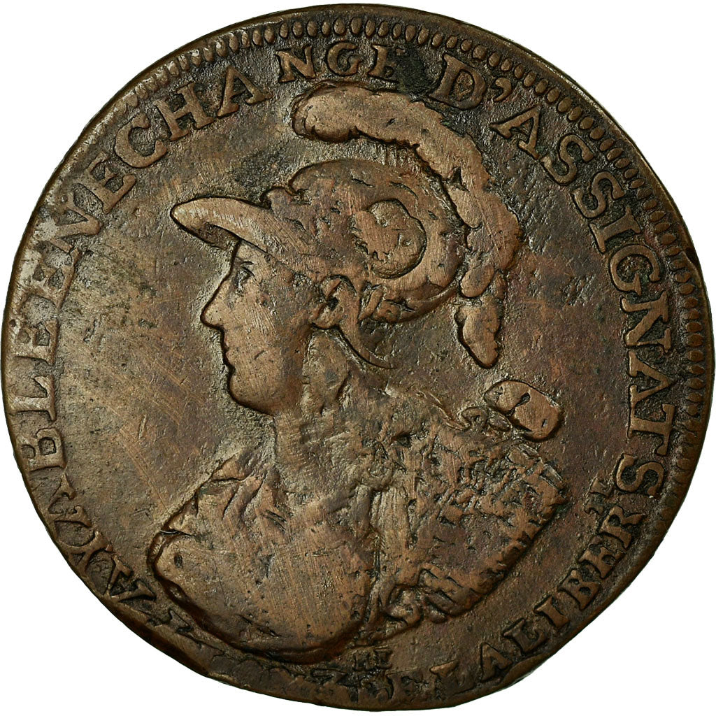 Moneta, Francja, 2 Sols 6 Deniers, 1791, VF(30-35), Miedź, KM:Tn37